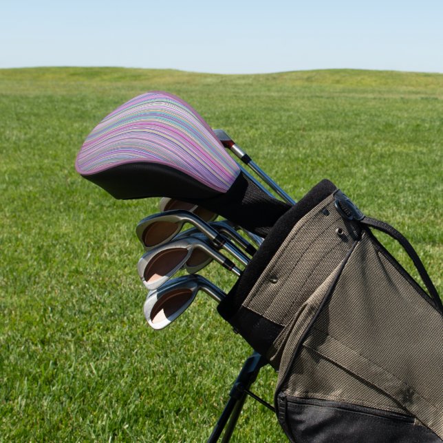 Broken TV screen Rainbow stripe Golf Head Cover (In Situ)