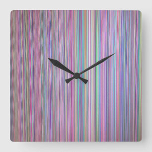 Broken TV Screen Test Pattern Square Wall Clock