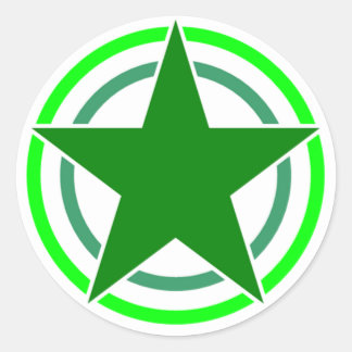 Broken Two Circle Star 15 Classic Round Sticker