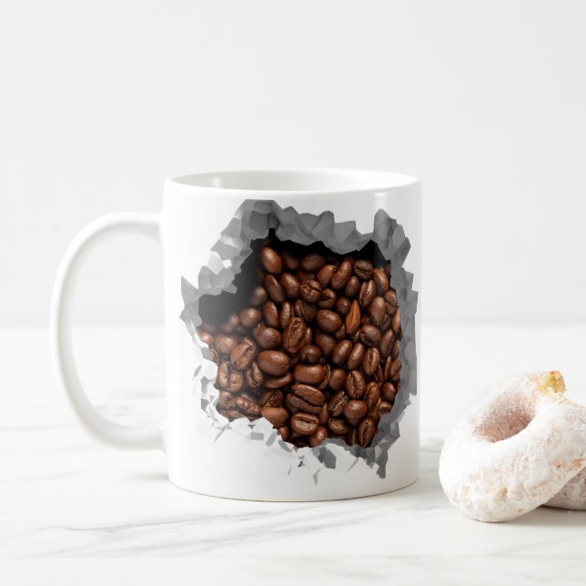 Broken Wall Coffee Bean Espresso Caffeine Mug (With Donut)