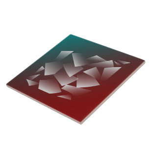broken white on teal burgundy ceramic tile
