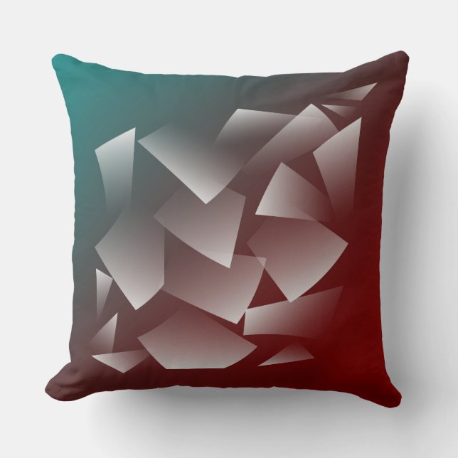 broken white on teal burgundy cushion (Front)