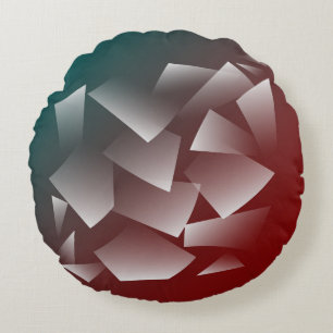 broken white on teal burgundy round cushion