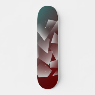 broken white on teal burgundy skateboard