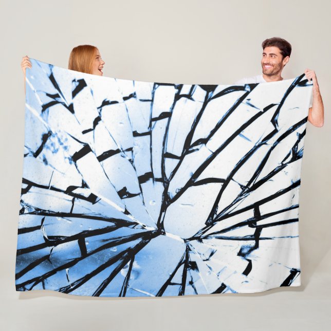 broken window fleece blanket (In Situ)