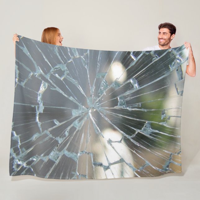 broken window fleece blanket (In Situ)