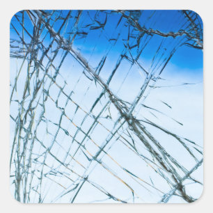 Broken window square sticker