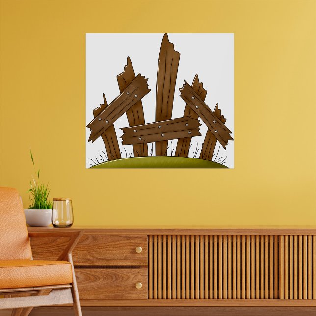 Broken Wooden Fence Rustic Farmyard  Poster (Creator Uploaded)