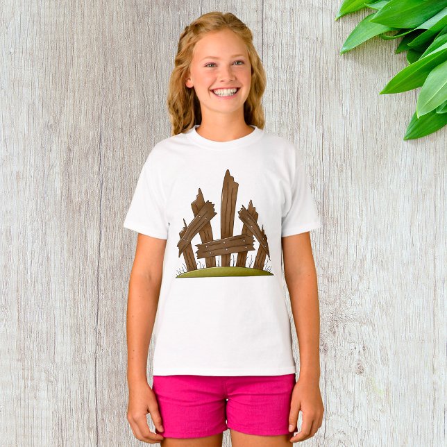 Broken Wooden Fence Rustic Farmyard  T-Shirt (Creator Uploaded)