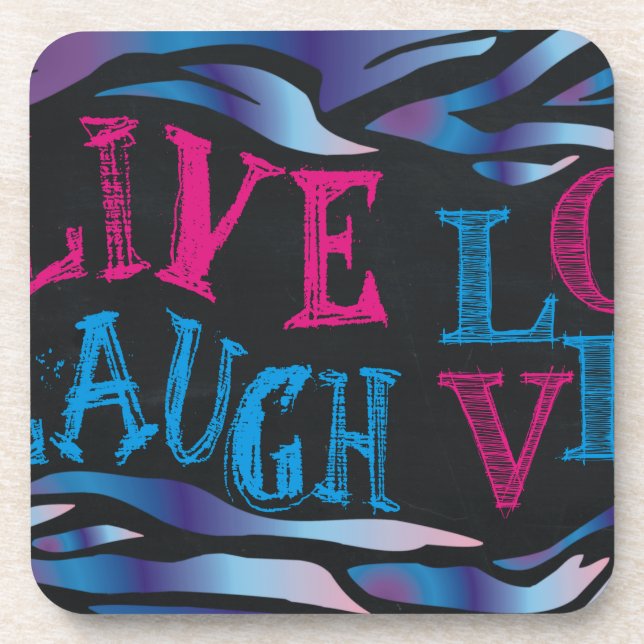 Broken Zebra Chalkboard Coaster (Front)