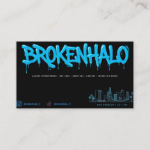 BROKENHALO Luxury Streetwear Business Card - Blue