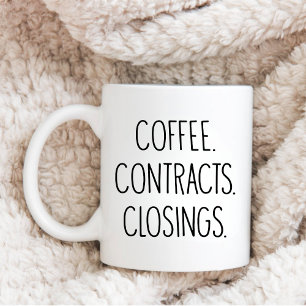 BROKER Real Estate Agent COFFEE CONTRACTS CLOSING Mug