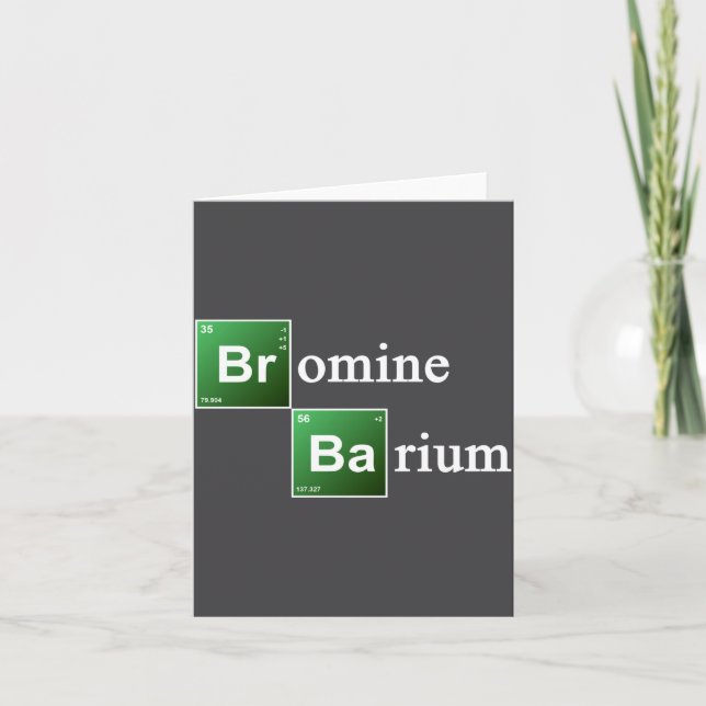 Bromine And Barium Periodic Table Chemistry Elemen Card (Front)