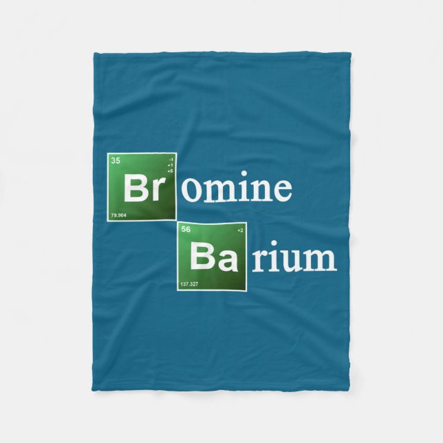 Bromine And Barium Periodic Table Chemistry Elemen Fleece Blanket (Front)
