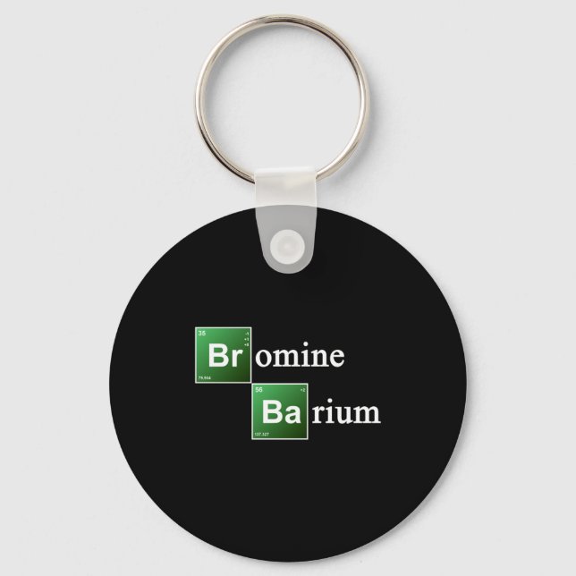 Bromine And Barium Periodic Table Chemistry Elemen Key Ring (Front)