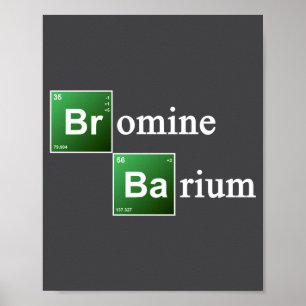 Bromine And Barium Periodic Table Chemistry Elemen Poster