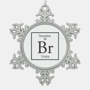 Bromine Snowflake Pewter Christmas Ornament