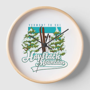 Bromley Mountain Peru Vermont US Ski logo Clock