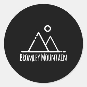Bromley Mountain Ski Skier Skiing Camping Hiking H Classic Round Sticker