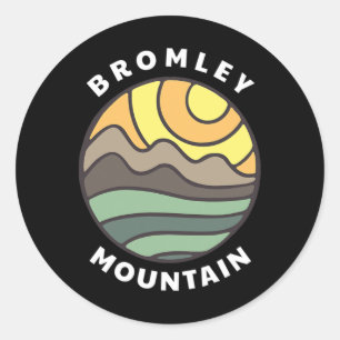 Bromley Mountain Vermont Mountains Vt Vacation Sou Classic Round Sticker