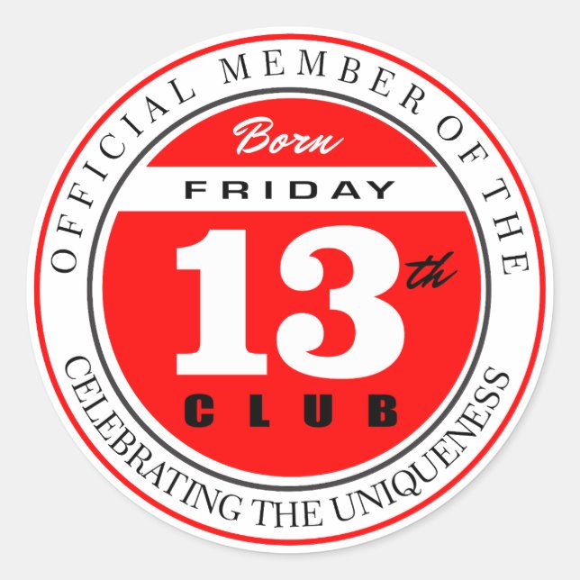 Bron Friday 13th Club Classic Round Sticker (Front)