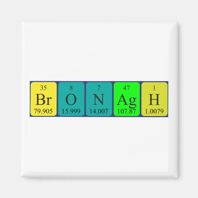 Bronagh periodic table name magnet (Front)