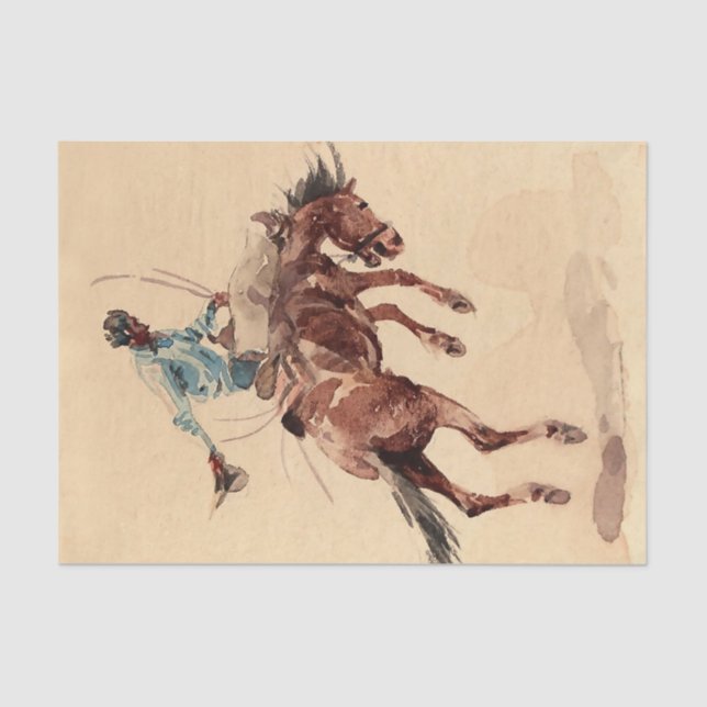 Bronc Rider 2 by Edward Borein Tissue Paper (Front)