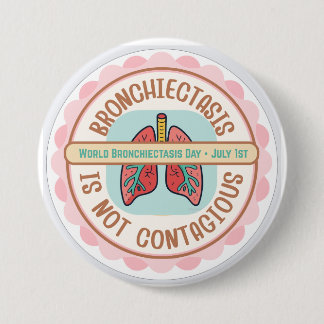 BRONCHIECTASIS AWARENESS 7.5 CM ROUND BADGE