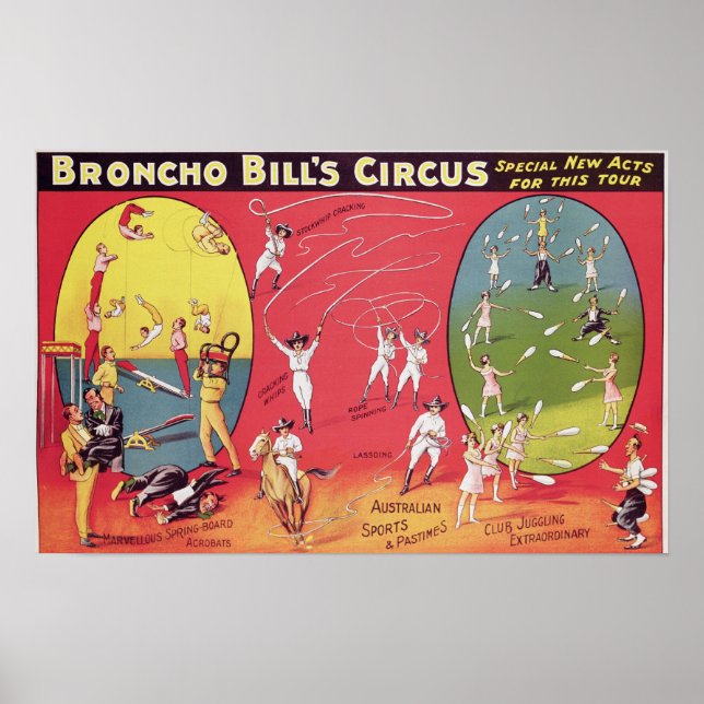 Broncho Bill's Circus, Birmingham c.1890-1910 Poster (Front)