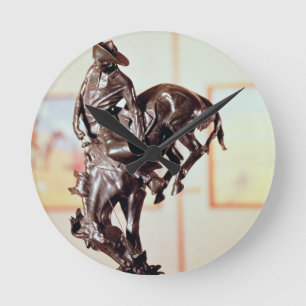 Bronco-Buster (bronze) Round Clock