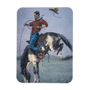 Bronco-Buster (coloured engraving) Magnet