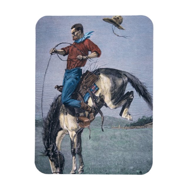 Bronco-Buster (coloured engraving) Magnet (Vertical)