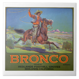 'Bronco Oranges', c.1900 (colour litho) Tile
