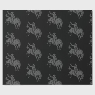 bronco riding wrapping paper