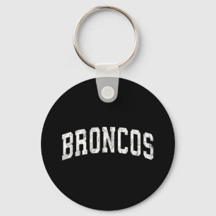 Broncos Mascot Vintage Athletic Sports Name Design Key Ring