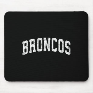 Broncos Mascot Vintage Athletic Sports Name Design Mouse Pad