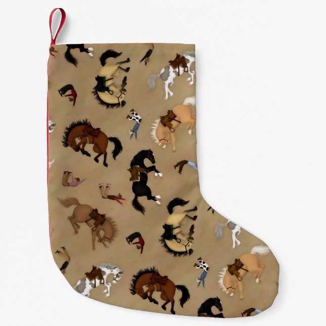 Broncs and Cowboys Small Christmas Stocking (Front)