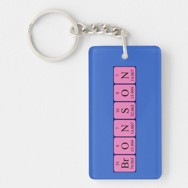 Bronson periodic table name keyring (Front)