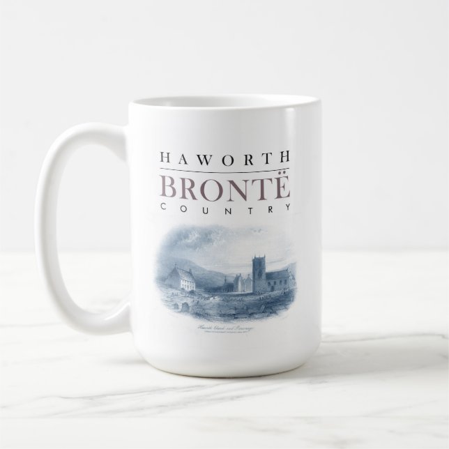 Bronte Country with Haworth Church and Parsonage Coffee Mug (Left)