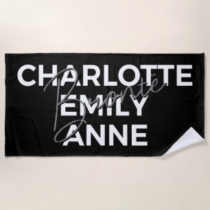 Brontë Sisters II - Charlotte & Emily & Anne Beach Towel