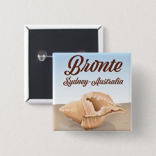 Bronte, Sydney, Australia vintage style travel 15 Cm Square Badge
