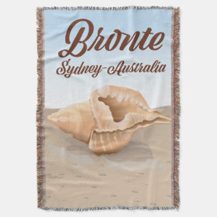 Bronte, Sydney, Australia vintage style travel Throw Blanket