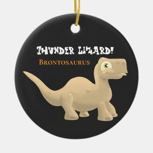 Brontosaurus and T-Rex Ceramic Ornament (Front)