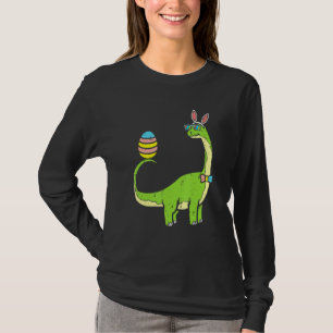 Brontosaurus Bunny Ears Egg Easter Day Dinosaur Bo T-Shirt