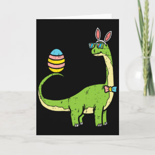 Brontosaurus Bunny Ears Egg Easter Day Dinosaur Di Card