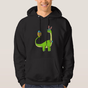 Brontosaurus Bunny Ears Egg Easter Day Dinosaur Di Hoodie