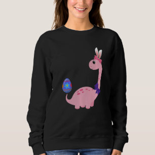 Brontosaurus Bunny Ears Egg Easter Day Dinosaur Di Sweatshirt