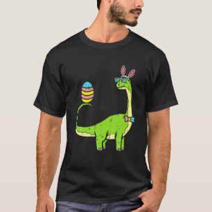 Brontosaurus Bunny Ears Egg Easter Day Dinosaur Di T-Shirt