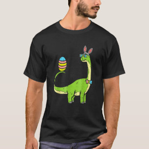 Brontosaurus Bunny Ears Egg Easter Day Dinosaur Di T-Shirt