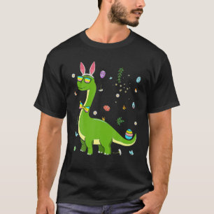 Brontosaurus Bunny Ears Egg Easter Day Dinosaur Di T-Shirt